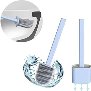 Silikon Banyo Tuvalet Klozet Temizleme Fırçası ve Tutucu Set