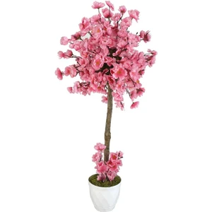 Yapay Ağaç Açık Pembe Bahar Dalı Japon Kiraz Çiçeği Beyaz Saksılı 90CM