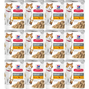 Hill's Science Plan Tavuklu Kısırlaştırılmış Sterilised Yetişkin Yaş Kedi Maması 85GR x 12 Adet