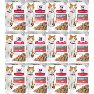 Hill's Science Plan Somonlu Kısırlaştırılmış Sterilised Yetişkin Yaş Kedi Maması 85GR x 12 Adet