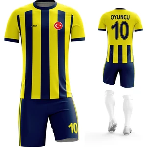 Acr Giyim - Sarı Lacivert 2020 - Kişiye Özel Futbol Forması Takımı