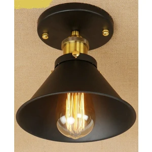 retro,vintage,rustik 1xe27duylu siyah tekli plofonyer avize