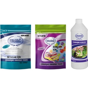 Renkli 1000 ml +  Beyaz Çamaşır Yıkama Tozu 1000 ml + Çamaşır Kokusu 500 gr