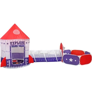 Mj Toys Roket Çocuk Oyun Çadırı, 3'ü Bir Arada, Top Havuzu, Oyun Çadırı, Oyun Tüneli - Top Havuzlu Çadır
