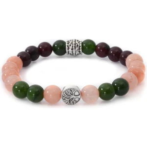 Mystic Energy Hamilelik Doğal Taş Kadın Tılsım Bilekliği (Lal[granet] Pembe Kuvars Yeşim Doğaltaş Bileklik)