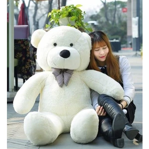 160 cm Dev Papyonlu Peluş Ayıcık Beyaz