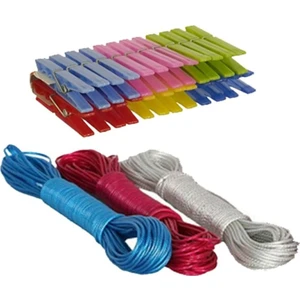 Doğuş Mutfak Çelik Çamaşır Ipi 10 Metre x 3 Adet ( 24 Adet Plastik Çamaşır Mandal Hediye)