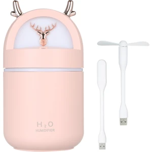 D C5V 2W 280ML Geyik Desenli Hava Nemlendirme Cihazı - Pembe (Yurt Dışından)