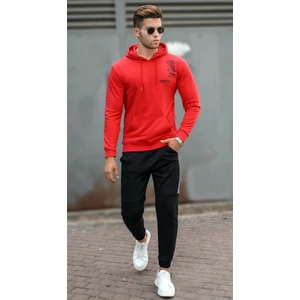 Kırmızı Baskılı Erkek Sweatshirt 5313