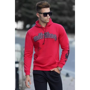 Kırmızı  Baskılı Erkek Sweatshirt 5312