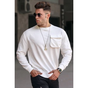 Ekru Bisiklet Yaka Sweatshirt 5320