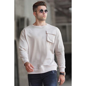 Bej Bisiklet Yaka Sweatshirt 5320