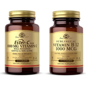 Ester-C Plus 1000 Mg 30 Tablet+Solgar Vitamin B12 1000 Mcg 100 Tablet