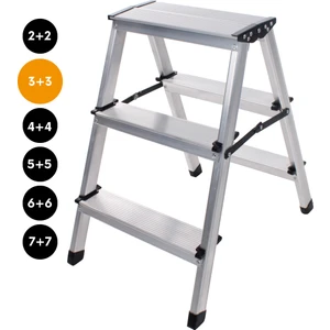 Çift Taraflı Alüminyum Twin Merdiven 3+3 Basamak