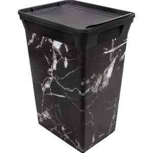 Trashbin Black Marble 40 L Plastik Çöp Kovası