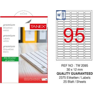 TW-2095 Laser Etiket 30 x 12 mm 25'li