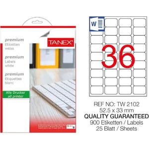 TW-2036 Laser Etiket 45 x 30 mm 25'li