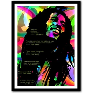 Caka Tablo Ahşap Tablo Bob Marley ve Özlü Sözleri