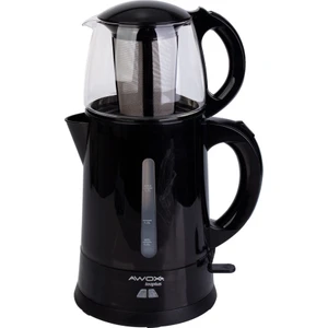 Awox Teaplus Elektrikli Cam Demlikli Çay Makinesi Siyah, Kettle, Hacmi 2 L, Paslanmaz Çelik Çay Süzgeci DN1514MA
