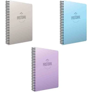 A4 Pastoral Spiralli Çizgisiz Yaprak Pp Kapak Defter 3'lü