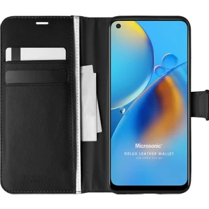 Oppo A74 4g Kılıf Delux Leather Wallet Siyah