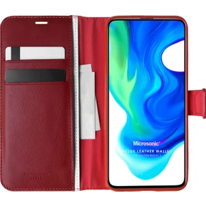 Xiaomi Redmi 9 Kılıf Delux Leather Wallet Kırmızı