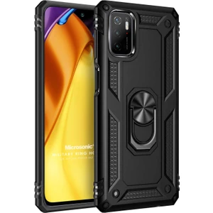 Xiaomi Poco M3 Pro Kılıf Military Ring Holder Siyah