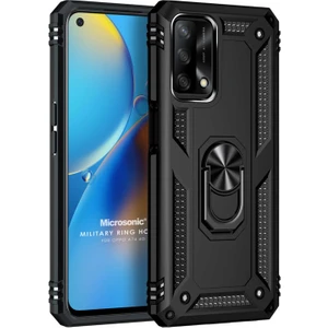 Oppo A74 4g Kılıf Military Ring Holder Siyah