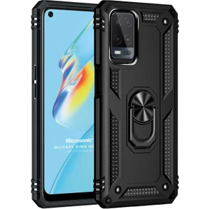 Oppo A54 4g Kılıf Military Ring Holder Siyah