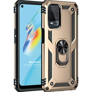 Oppo A54 4g Kılıf Military Ring Holder Gold