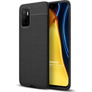 Xiaomi Poco M3 Pro Kılıf Deri Dokulu Silikon Siyah