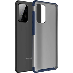 Samsung Galaxy A72 Kılıf Frosted Frame Lacivert