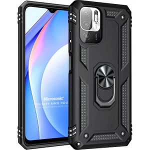 Xiaomi Redmi Note 10 5g Kılıf Military Ring Holder Siyah