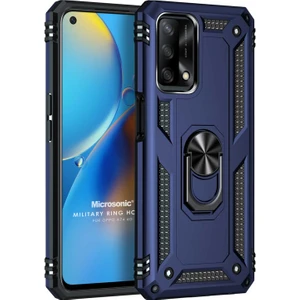 Oppo A74 4g Kılıf Military Ring Holder Lacivert