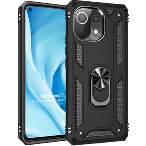 Xiaomi Mi 11 Lite Kılıf Military Ring Holder Siyah