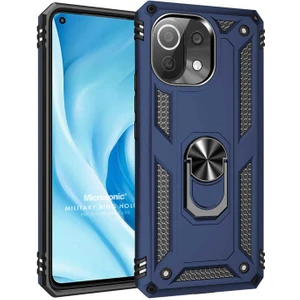 Xiaomi Mi 11 Lite Kılıf Military Ring Holder Lacivert