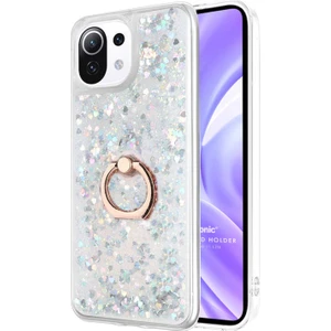 Xiaomi Mi 11 Lite Kılıf Glitter Liquid Holder Gümüş