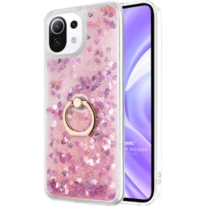 Xiaomi Mi 11 Lite Kılıf Glitter Liquid Holder Pembe