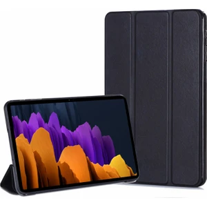 Samsung Galaxy Tab S7 Fe Lte T737 Kılıf Slim Translucent Back Smart Cover Siyah