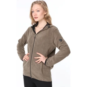 Ghassy Co. Ghassy Co Kadın Kapşonlu Fermuarlı Polar Sweatshirt