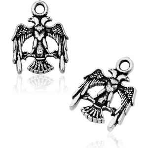 Gümüş Çift Başlı Kartal Tesbih Püskül Ucu