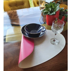 Tekli Çift Taraflı Deri Amerikan Servisi- Pembe- Bej