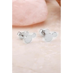 Sümer Telkari Mickey Rodyumlu Mini Gümüş Küpe