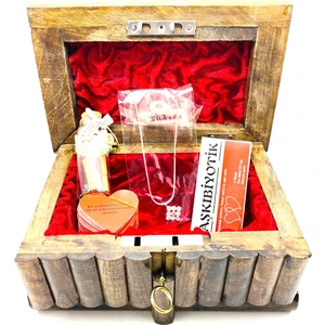 Myk Hediye ve Sanat Atölyesi  Bilmeceli sandık hediye kutusu özel tasarım sevgşlşler günü evlilik yıl dönüm hediyeleri