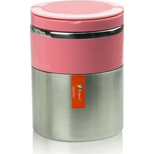 PNG-1302.3 Renkli Inox Yemek Termosu Çiftli Pembe