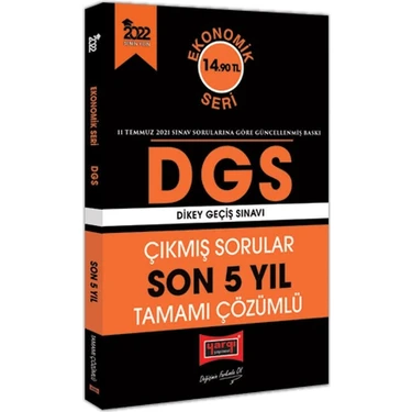 Yargı Yayınevi DGS 2022 Ekonomik Seri Son 5 Yıl Tamamı Çözümlü Çıkmış