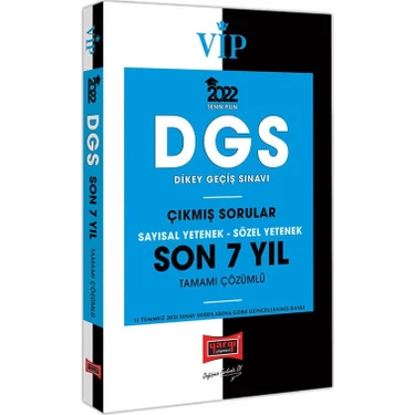 Yargı Yayınevi DGS 2022 VIP Sayısal Yetenek Sözel Yetenek Son 7 Yıl Tamamı Çözümlü Çıkmış
