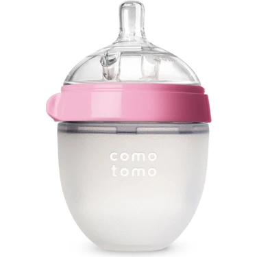 Comotomo Antikolik Silikon Biberon 150 ml Pembe - Yavaş Akışlı (0-3 Ay)