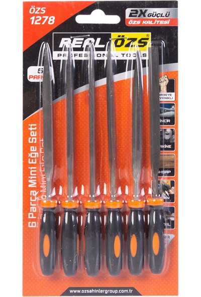 Real Özs 6 Parça Mini Eğe Seti 18 cm Eğe Seti Törpü Eğe