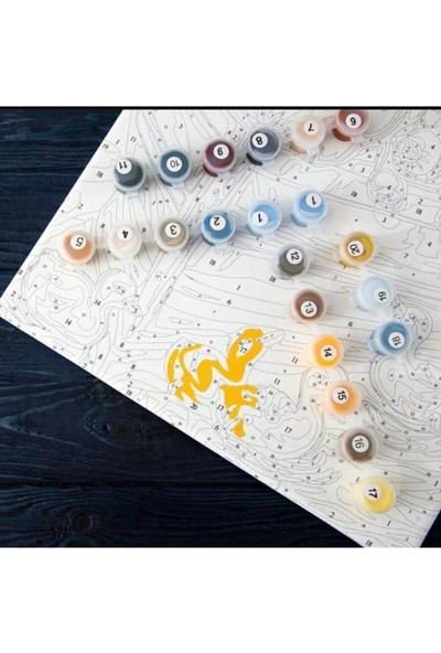 Lily Hobbyland Güzel Fil Çerçeveli Sayılarla Boyama Tuval 40 x 50 cm